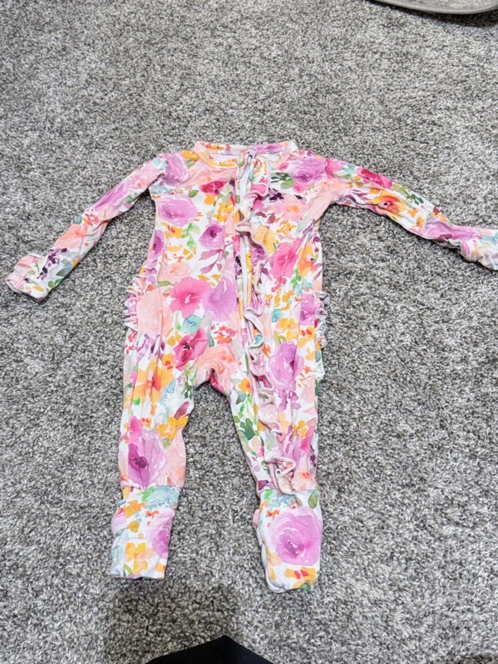 Floral Ruffle Footed Sleep Sack - Pink Floral